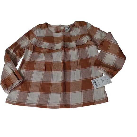Carters 2 pc Brown Plaid Top and Blue Legging Set Toddler Girls Size 4T NEW - Picture 2 of 8